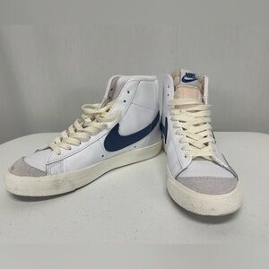 Nike Blazers Women’s White and Blue High-Top Sneakers